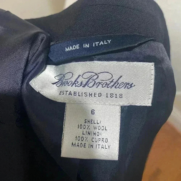 Brooks Brothers Navy Blue Wool Suit Blazer Sz 6 - Picture 8 of 8